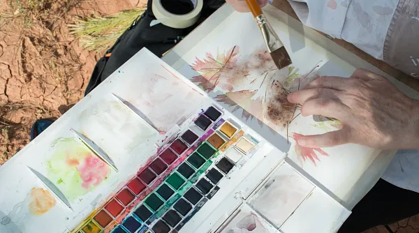 Achtsames Aquarellmalen im Park
