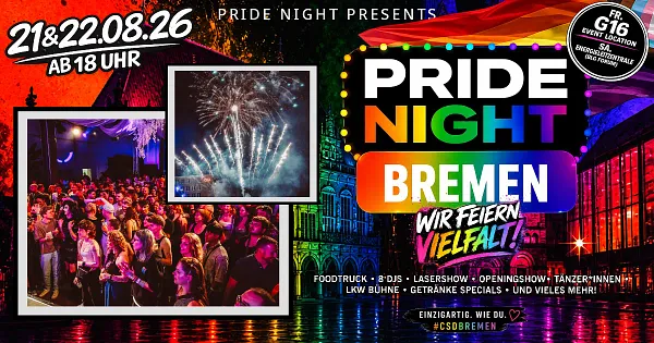 Pride Night 2026 - Party zum CSD Bremen