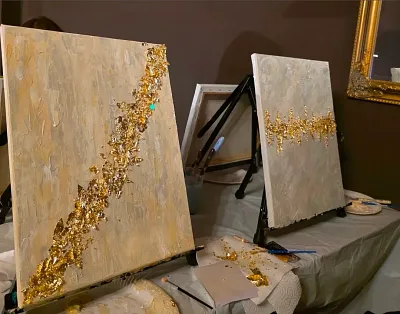 BBQ & Paint: Abstrakte Kunst mit Blattgold (Thumbnail 5)
