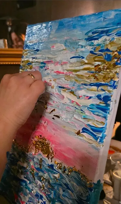 BBQ & Paint: Abstrakte Kunst mit Blattgold (Thumbnail 3)