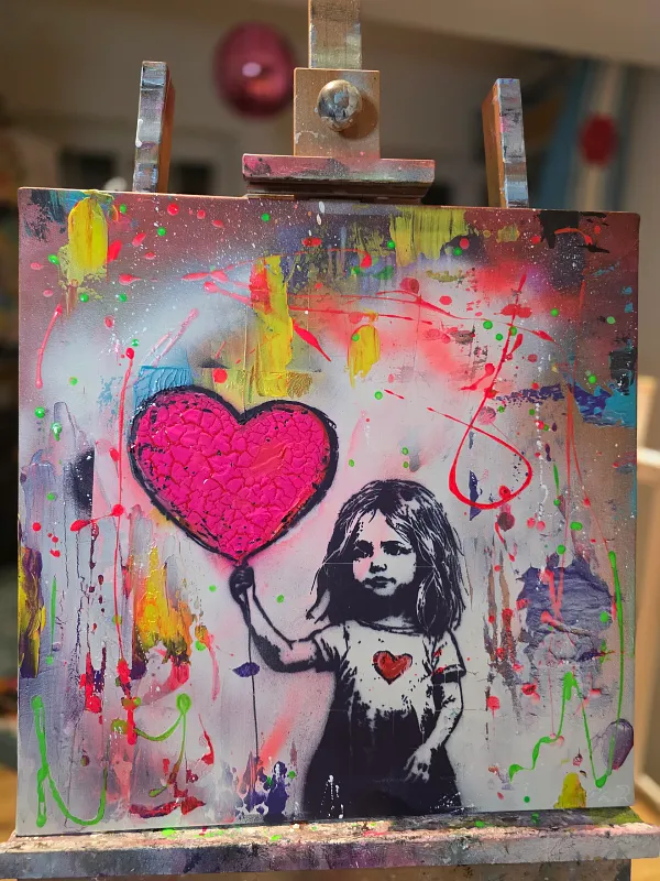Painting im "dasHeinrich" ; Banksy Artevent mit Fingerfood