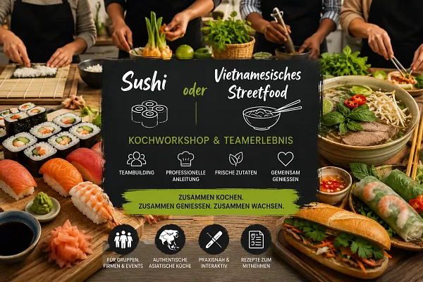 👨‍🍳 Team & Taste: Exklusive asiatische Kochkurse für Firmen und Gruppen